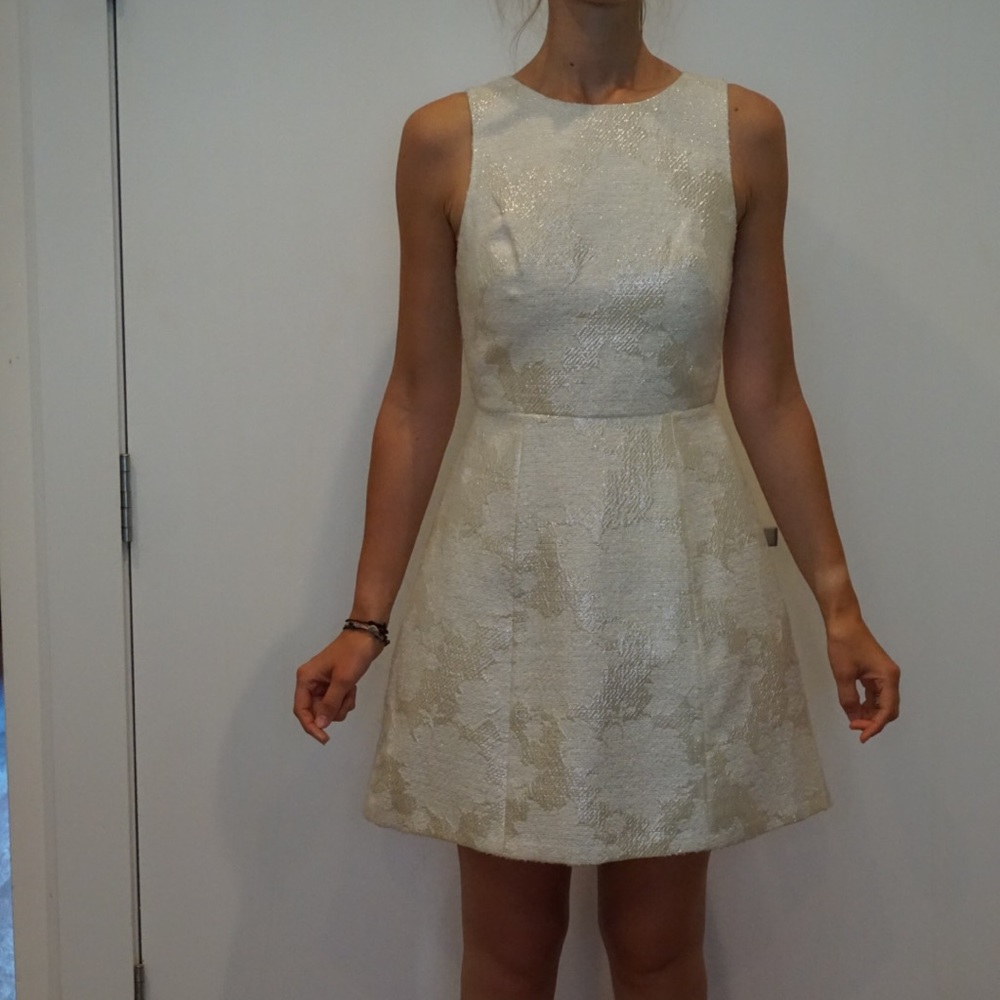 Ecru textured dress